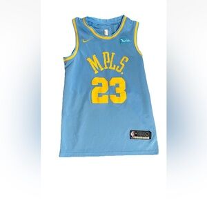 SzLg/48 LeBron James #23 NIKE MPLS Lakers Swingman Jersey ‘50s Throwback Blue
